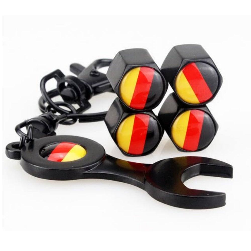 German Flag Valve Stem Caps - B5 Supply