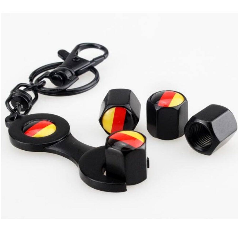 German Flag Valve Stem Caps - B5 Supply