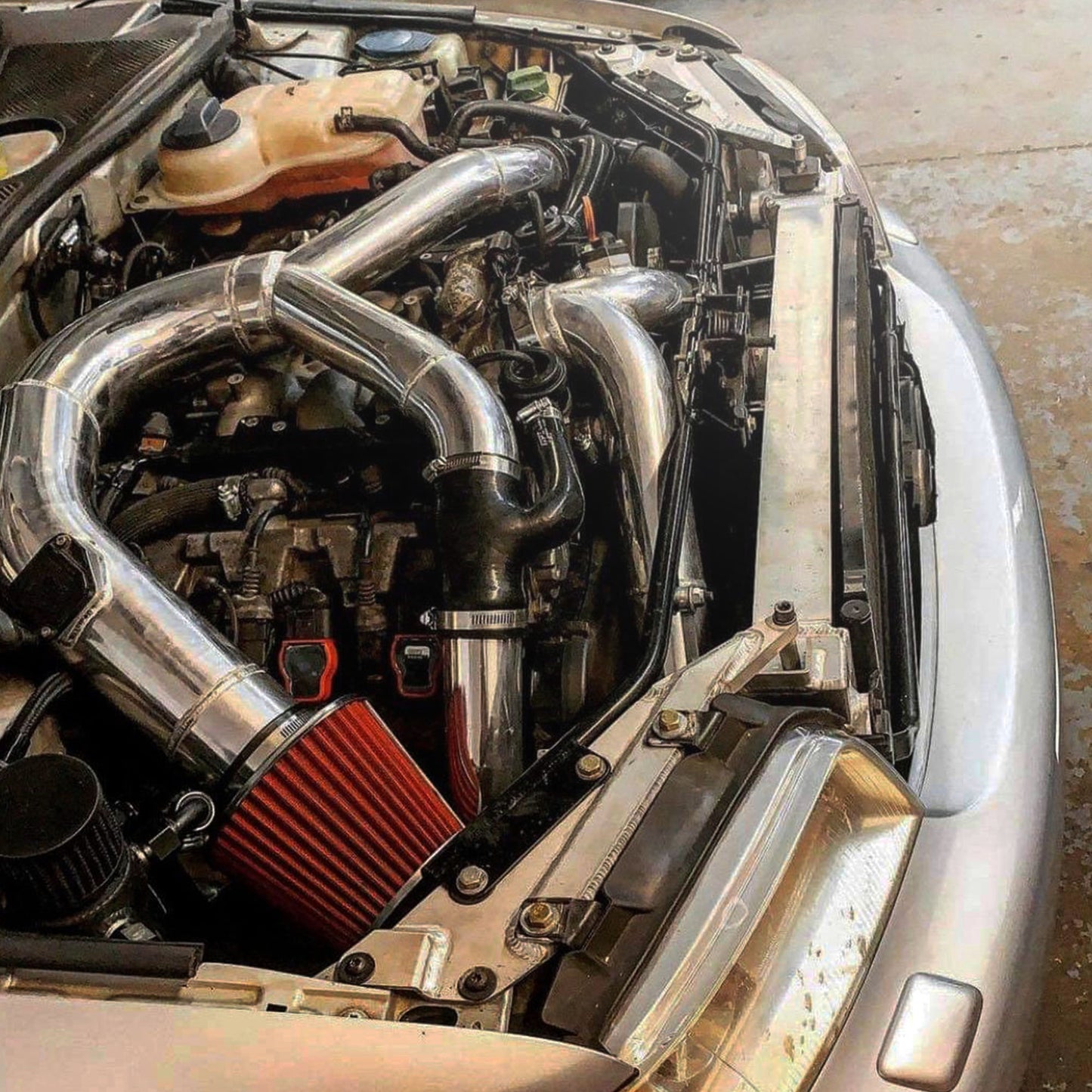 RS4 Y Pipe w/ Integrated Intake (85mm)